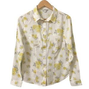 NWOT Tally Weijl Floral Adjustable Long Sleeves Button Career Shirt M